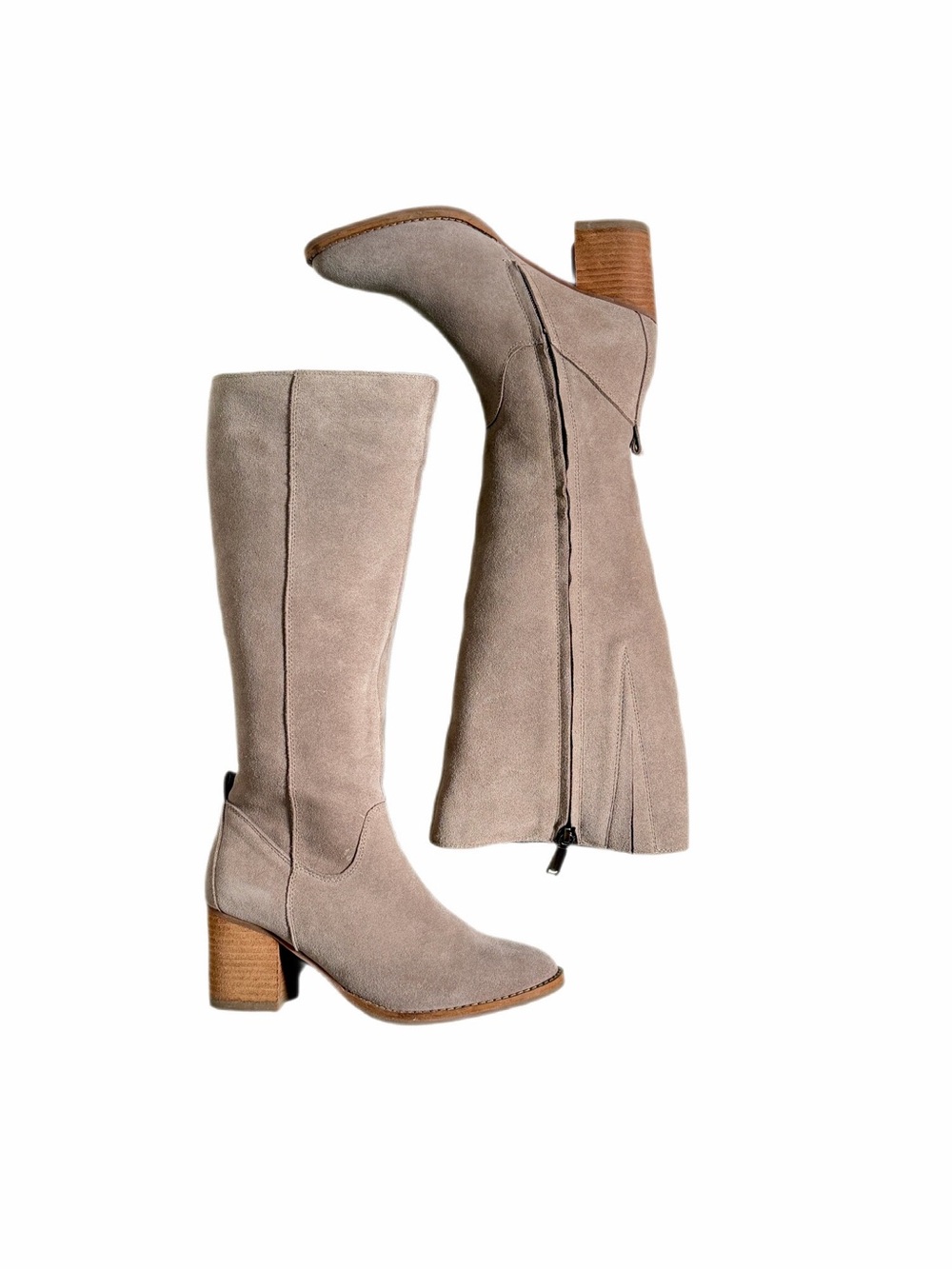 Blondo Tessa Taupe Waterproof Suede Heeled Boots 7